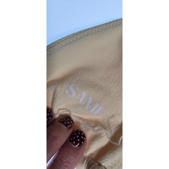 SAME Los Angeles Nude Faux Suede Triangle Bikini Set Size M New - Picture 4 of 5